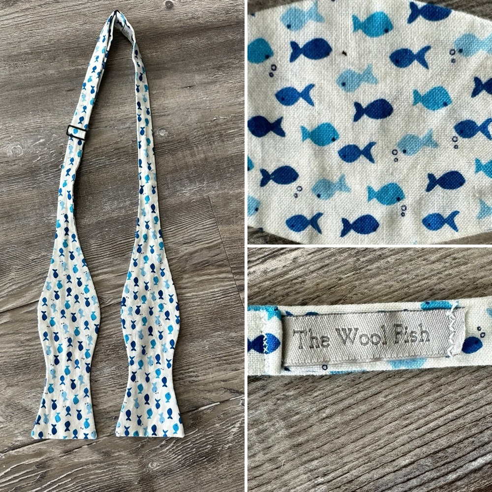 Blue Fish Pattern bowtie